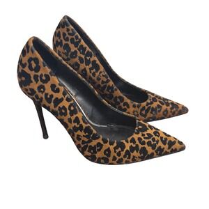 Zara Leopard Print Pumps  Size 36  Animal Print Pointed Toe Stiletto Heels Brown